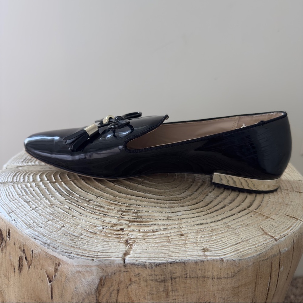 Zara Moccasin Black Patent Loafers with Tassels 7.5 US/38 EU - Picture 10 of 12